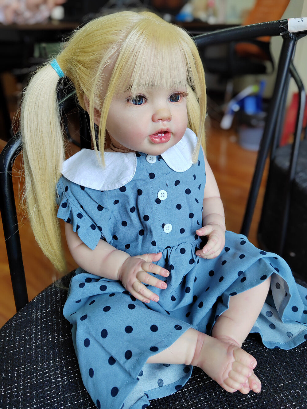 Custom Made 24inch Handmade Blonde Hair Real Toddler Girl Reborn Baby Doll Lottie Finished Doll