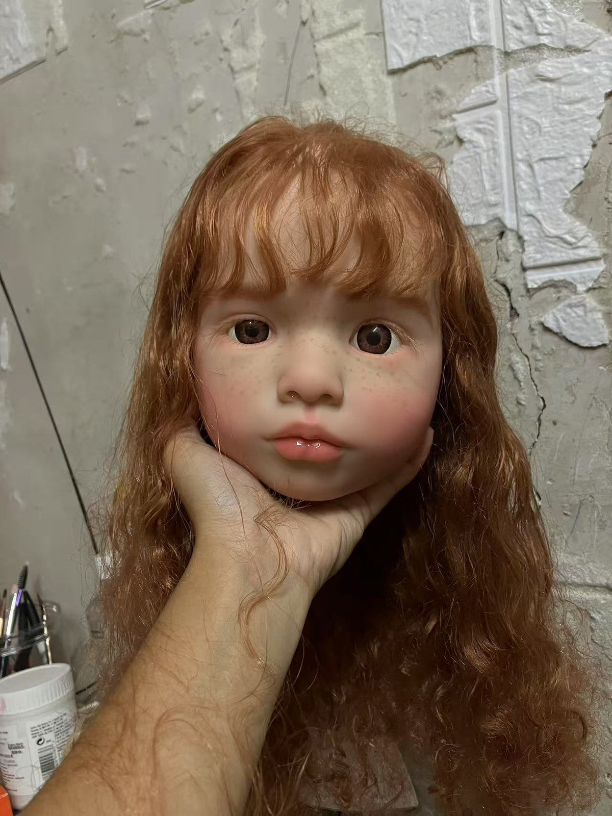 40" Painted Reborn Toddler Doll Kit Rooted Hair Freckles Girl Handmade Toys Gift-