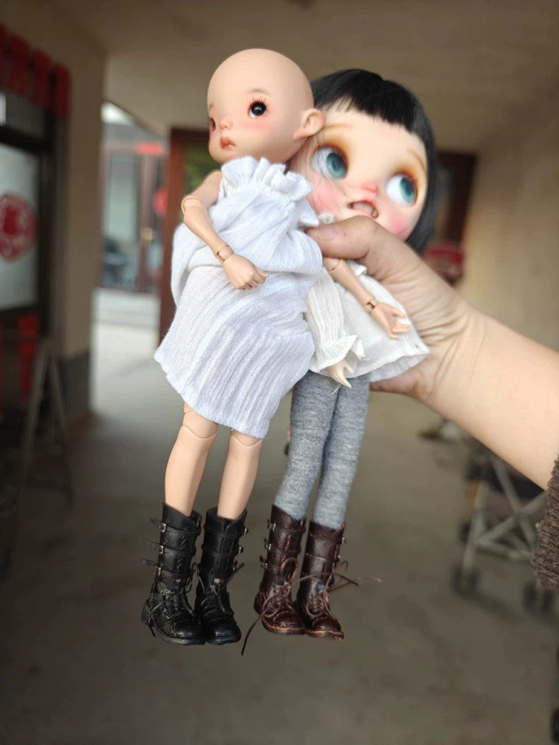 1/6 Blythe BJD Doll Retro Buckle Boots Doll Shoes ob24 ob22 Doll Accessories Toy