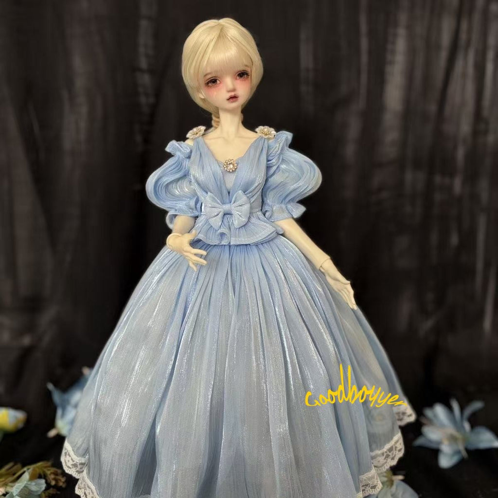 Sky Blue Lolita Long Dress Top + Skirt Clothes for 1/4 MSD BJD Doll DIKA AOD AF