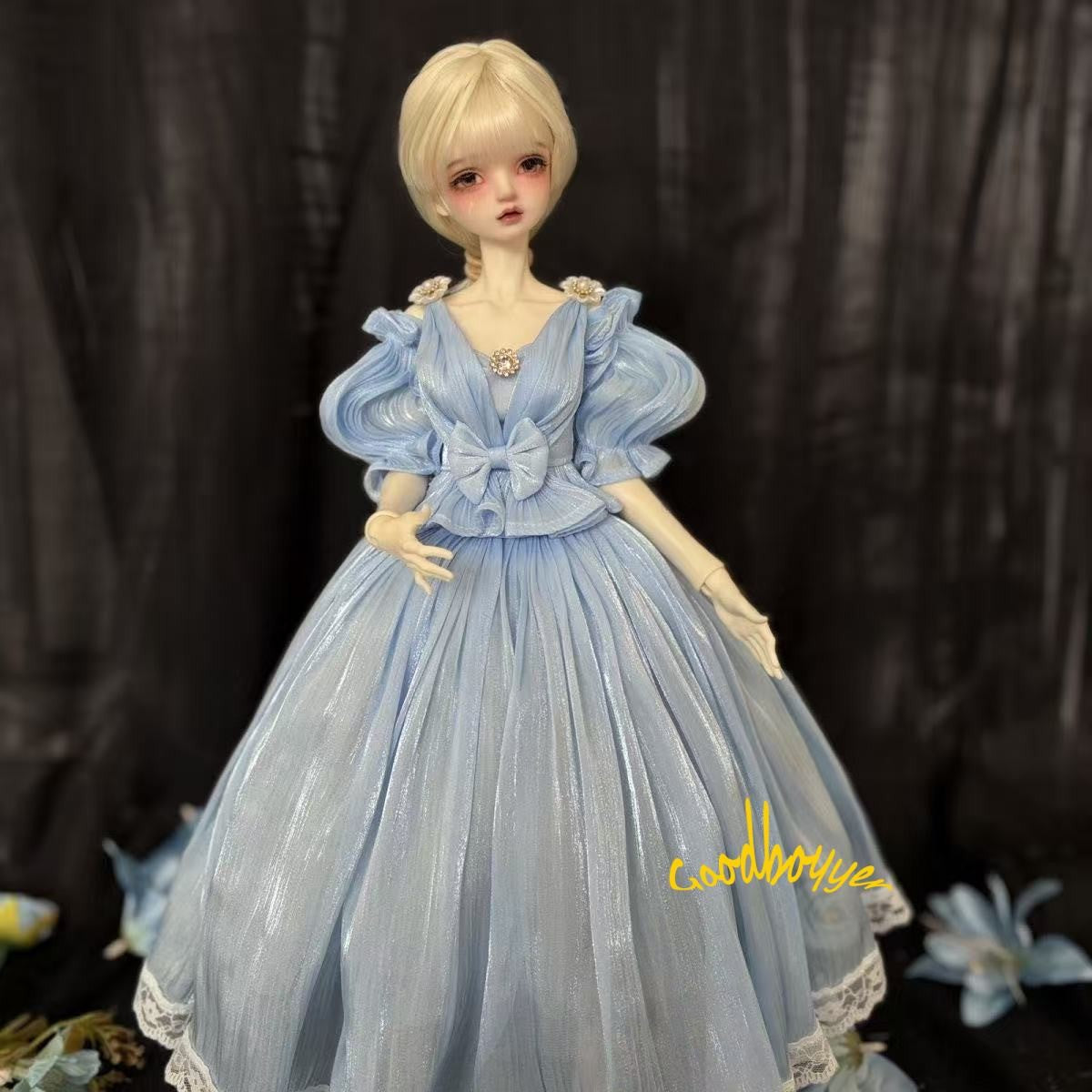 Sky Blue Lolita Long Dress Top + Skirt Clothes for 1/4 MSD BJD Doll DIKA AOD AF