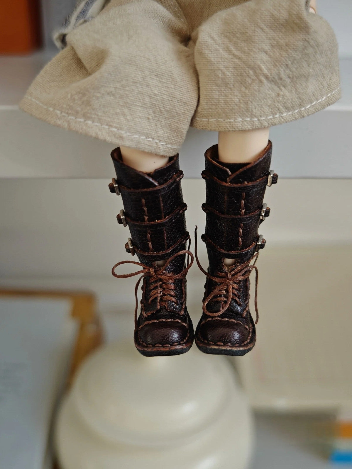 1/6 Blythe BJD Doll Retro Buckle Boots Doll Shoes ob24 ob22 Doll Accessories Toy
