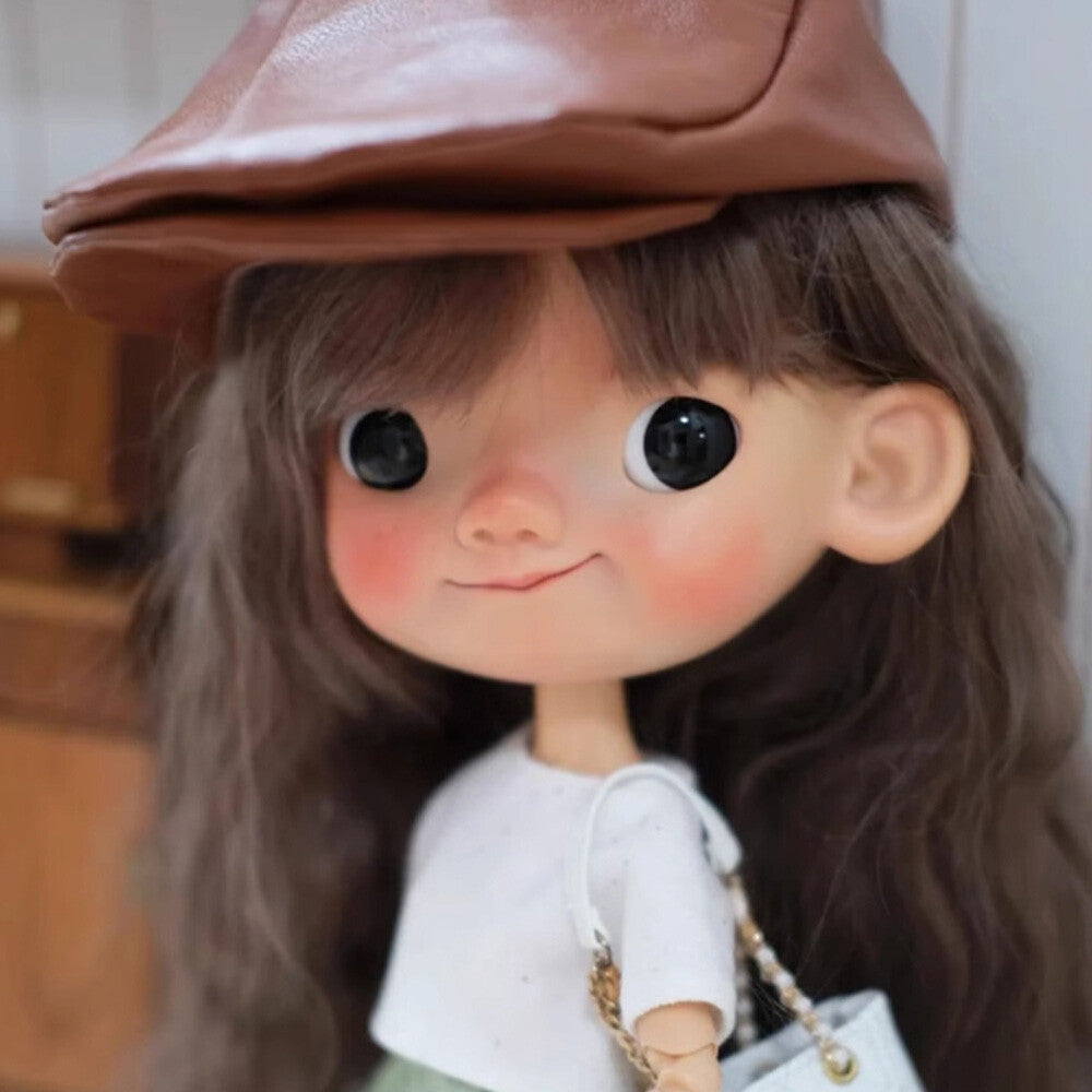 1/8 BJD Doll SD Resin with Face Makeup Big-headed Baby Pippi Cute Girl Gift Toy