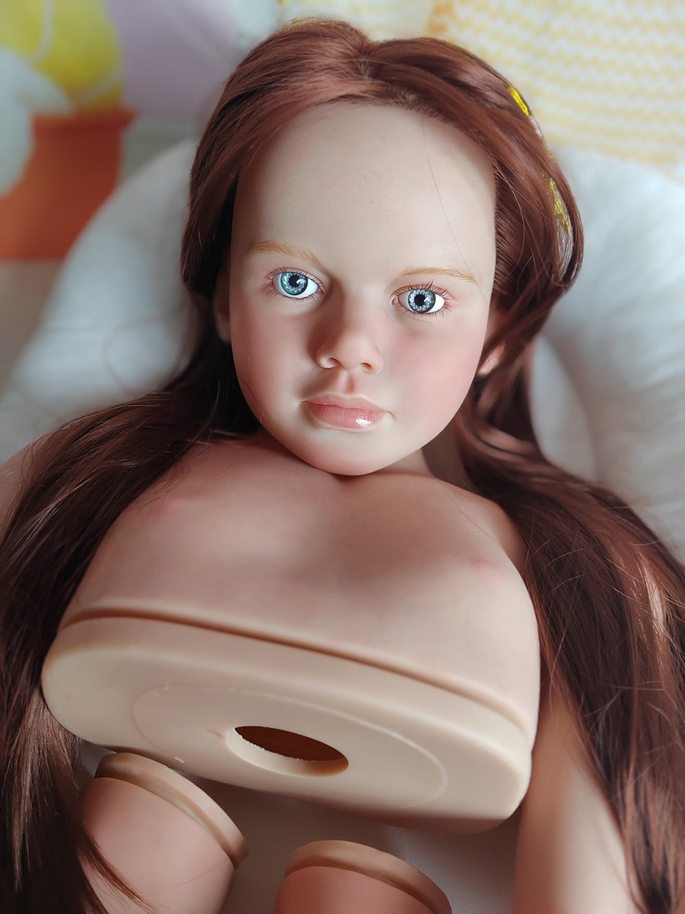 Custom Made 43in Artist Genesis Painted Reborn Doll Kit Toddler Girl Hand-Rooted Hair with Cloth Body Gift