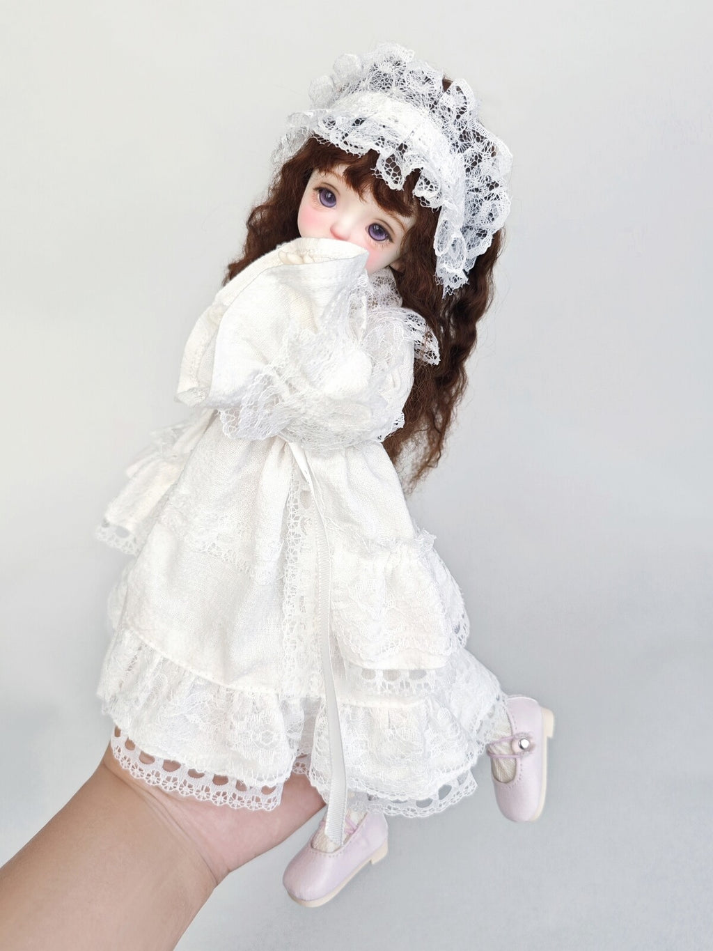 Handmade BJD Outfits Doll Clothes Lace Dress Headwear for 1/6 BJD Doll Girl Toys
