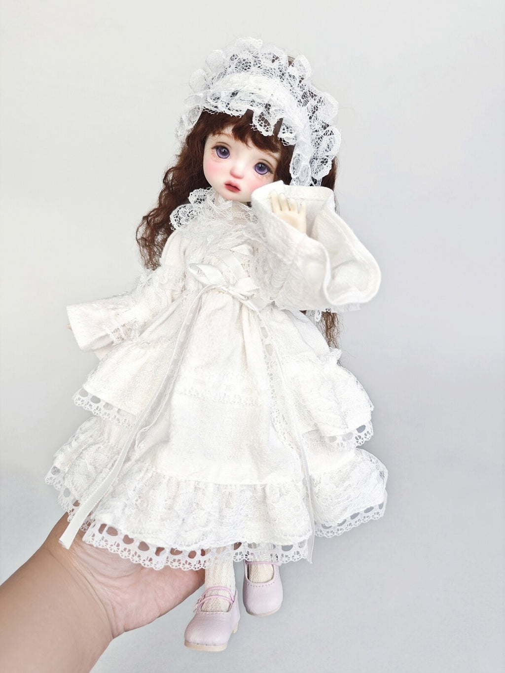 Handmade BJD Outfits Doll Clothes Lace Dress Headwear for 1/6 BJD Doll Girl Toys