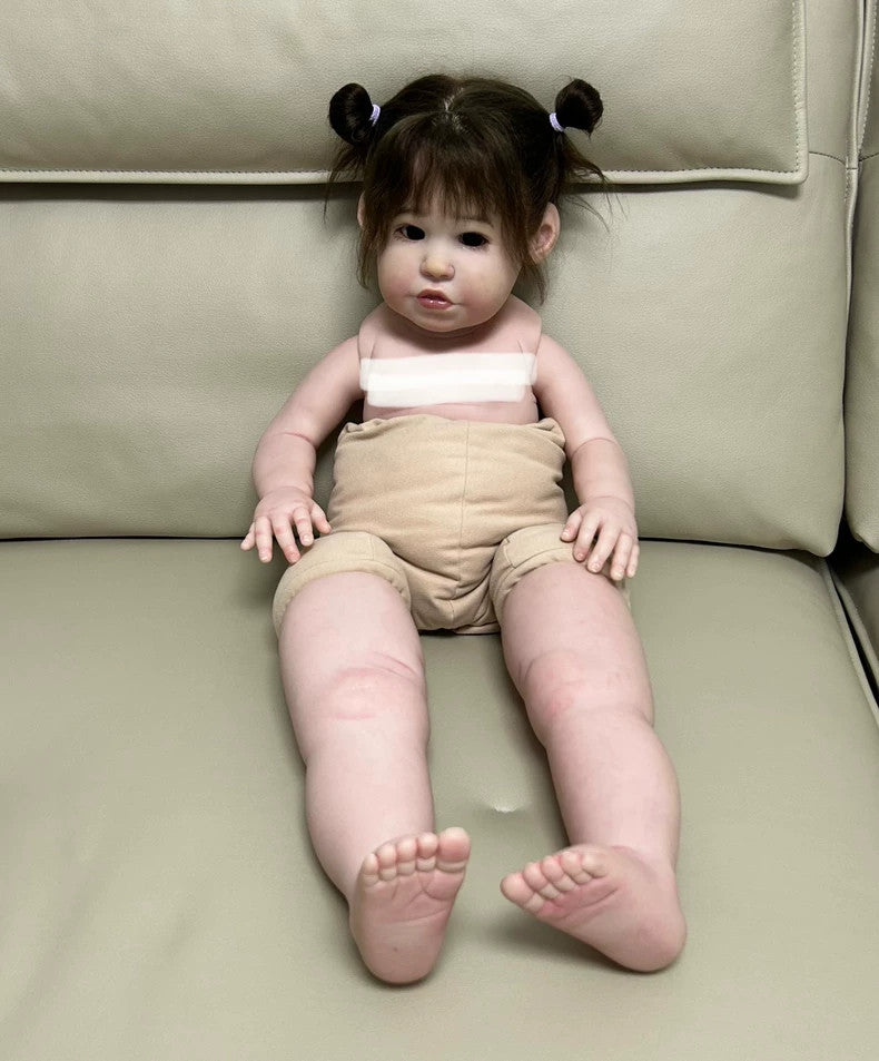 Custom Made Reborn Baby Doll 30Inch Hand-Rooted Hair Realistic Toddler Girl Art Collect Gift-