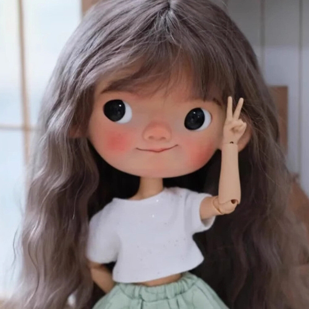 1/8 BJD Doll SD Resin with Face Makeup Big-headed Baby Pippi Cute Girl Gift Toy