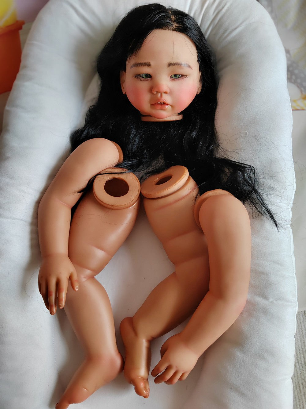 Custom Made Artist Genesis Painted Reborn Doll Kit 28inch Reborn Baby Amaya Toddler Dark Skin African Girl Hand-Rooted Hair Toy