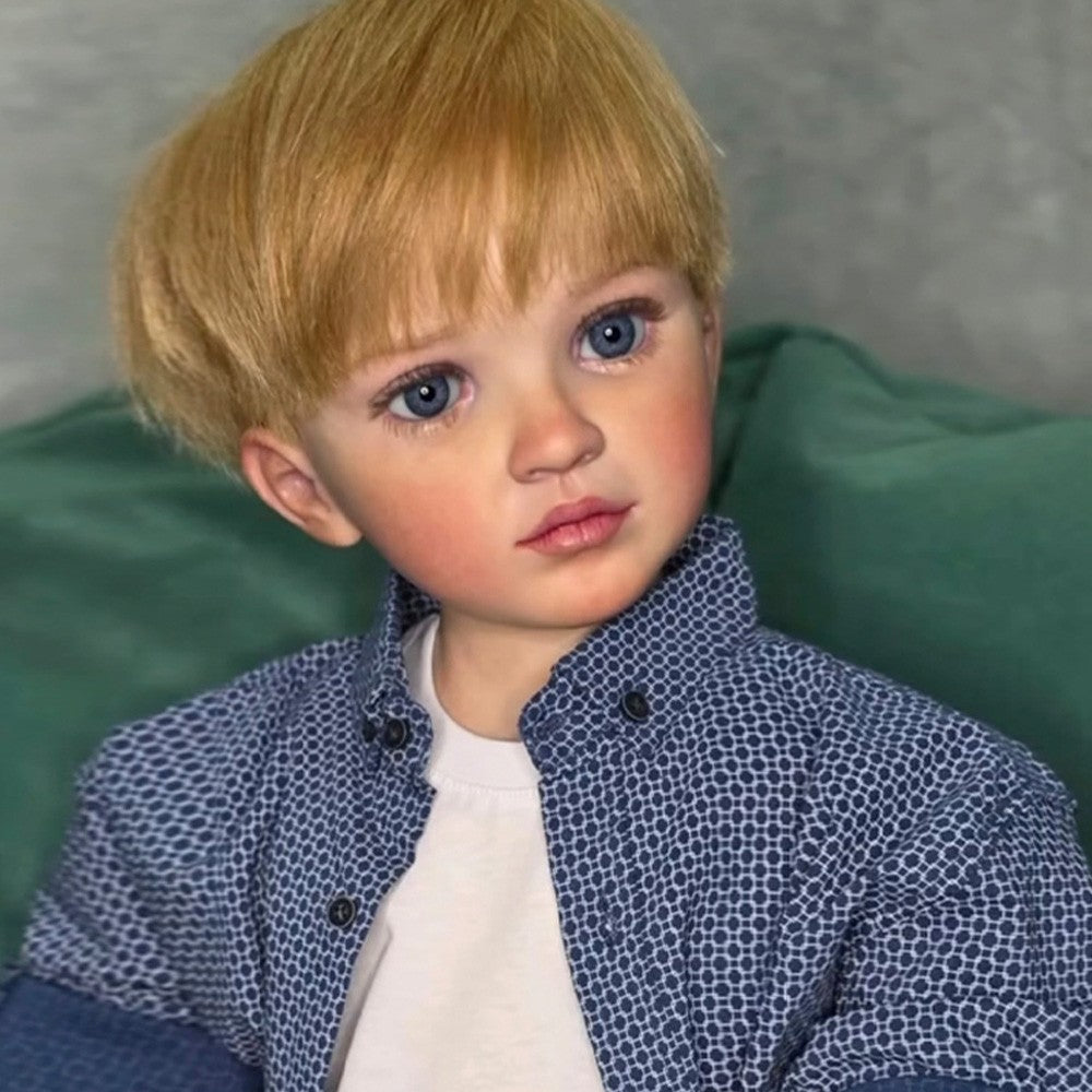 Custom Made 46inch Painted Reborn Doll Kit Reborn Shakirah Unfinished Toddler Boy with Rooted Hair Gifts-