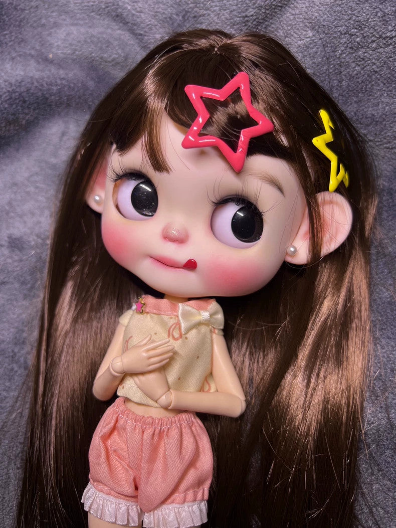 1/6 Doll BJD Blythe Doll Custom With Outfits + Hair Lovely Girl Handmade Gifts