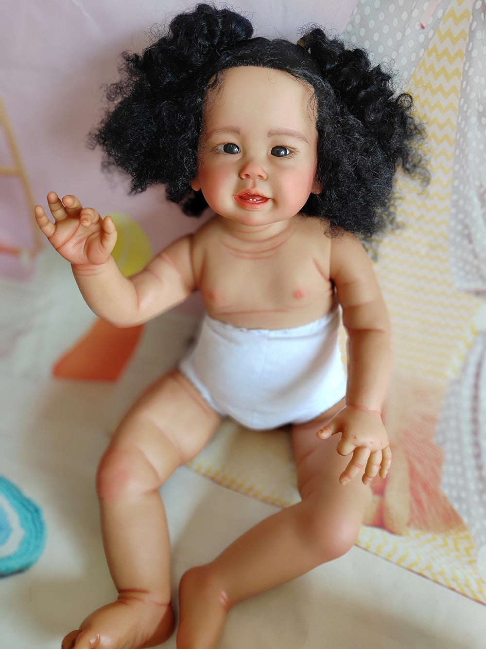 Custom Made 28" Dark Skin Girl Reborn Doll Kit  Artist Genesis Already Painted Unassembled Toddler Girl