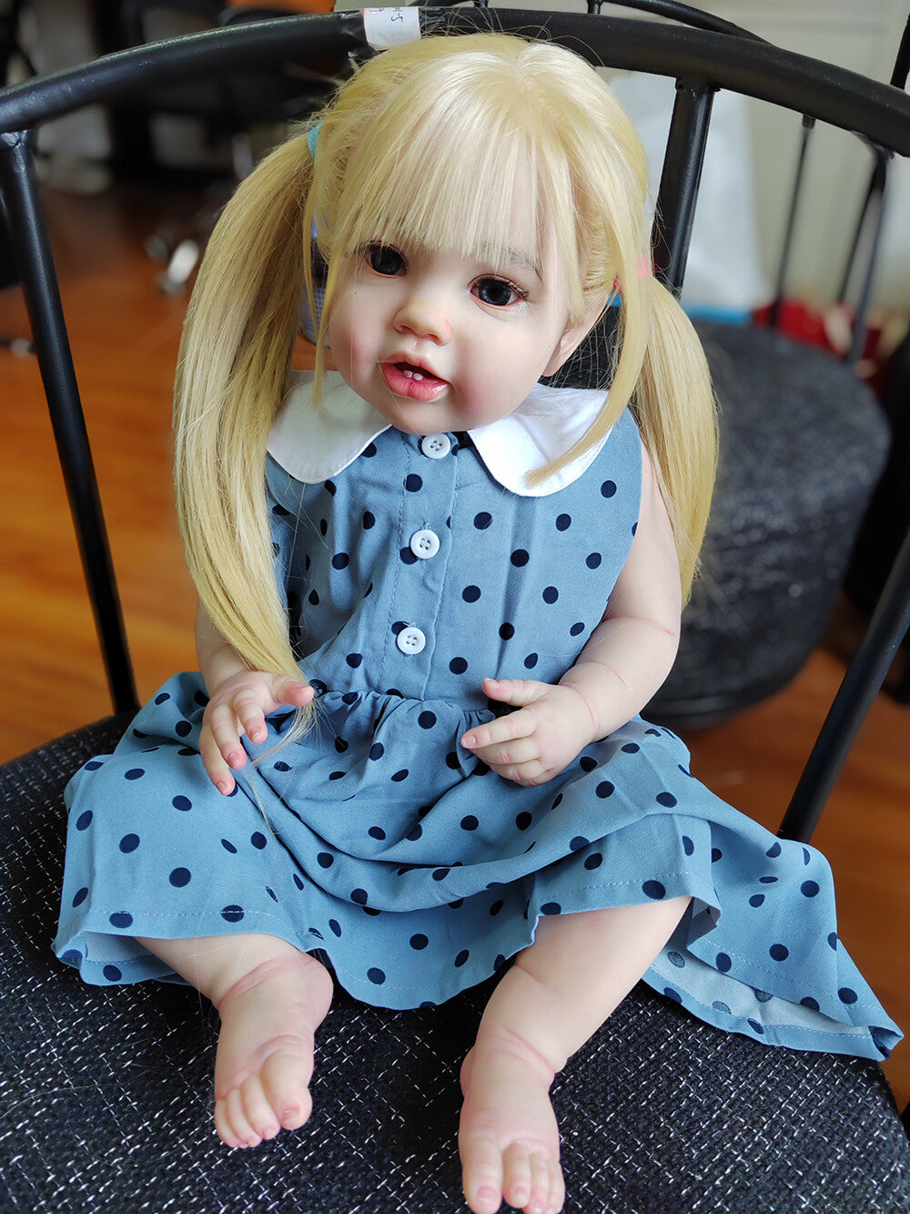 Custom Made 24inch Handmade Blonde Hair Real Toddler Girl Reborn Baby Doll Lottie Finished Doll