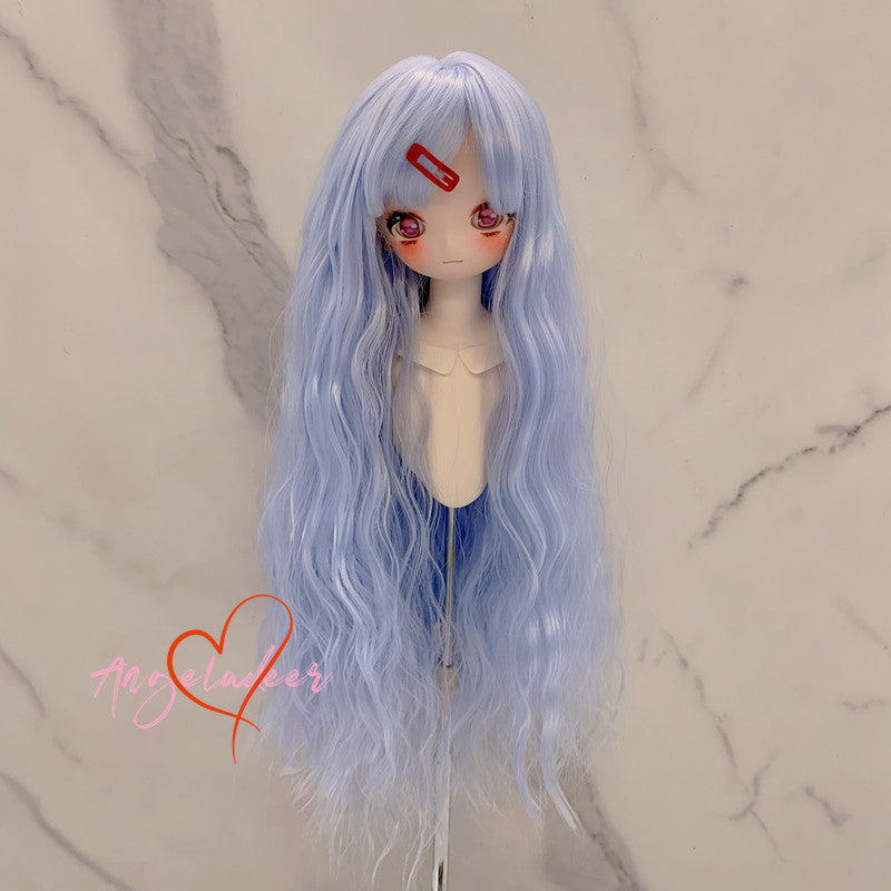 1/6 1/4 1/3&Uncle BJD Noodles Curly Long Wig Doll Hair Neat Bangs Soft Fiber AOD-