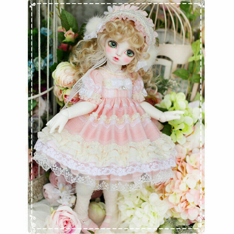 BJD 1/4 Doll Ball Jointed Girl Face Eyes Dress Makeup Birthday Gift Toy Full Set