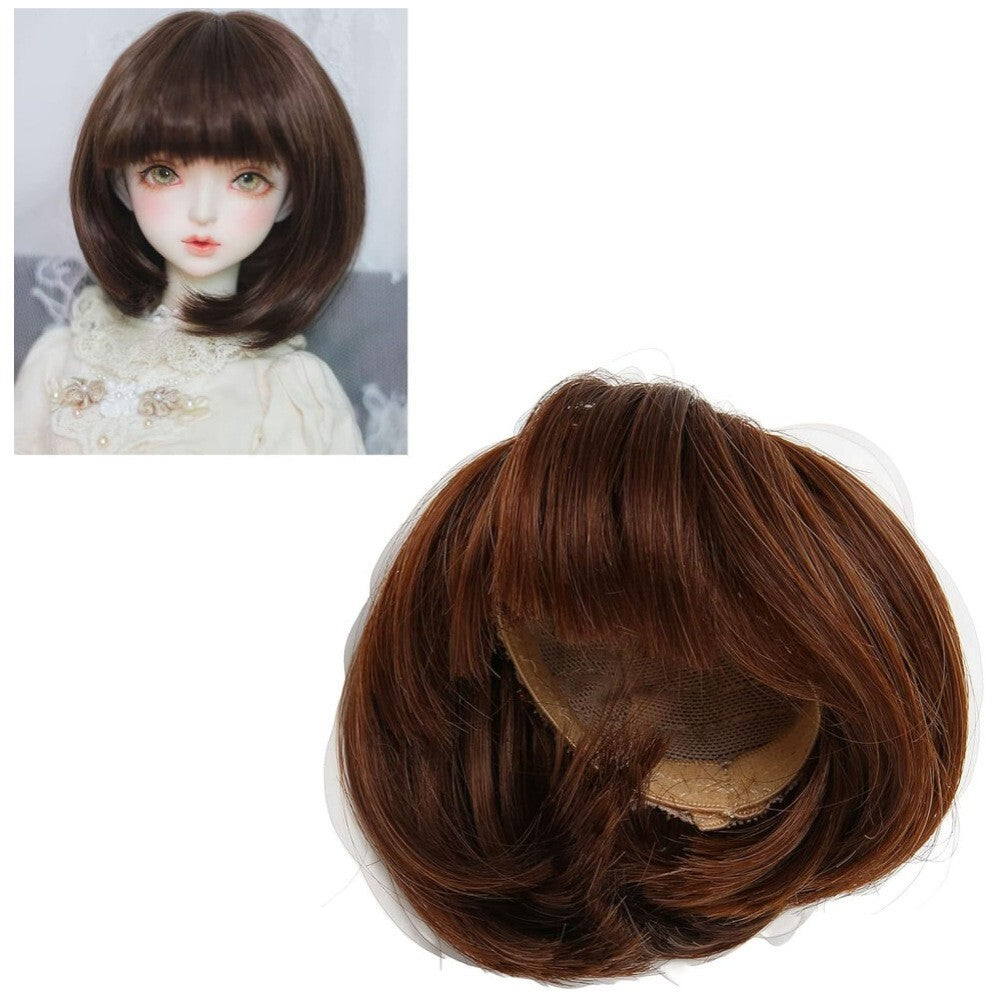 New 1/6 1/4 1/3 BJD SD Doll Short Wig Soft with Neat Bang Ball Jointed Doll Hair