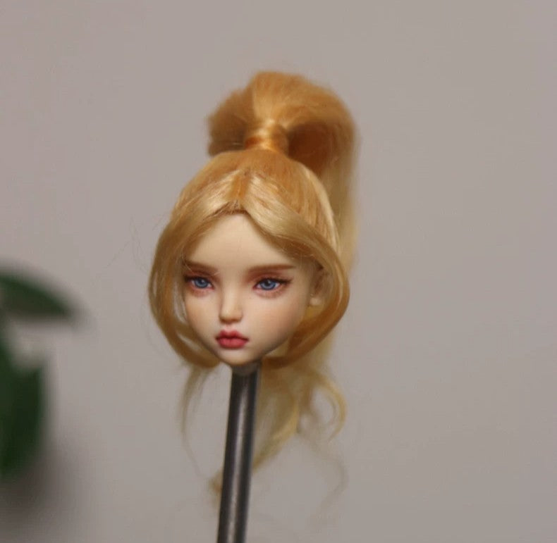 1/4 1/6 SD 10-12cm Head Circ BJD Doll Long Wig Curly Hair Ponytail Popovy Sister