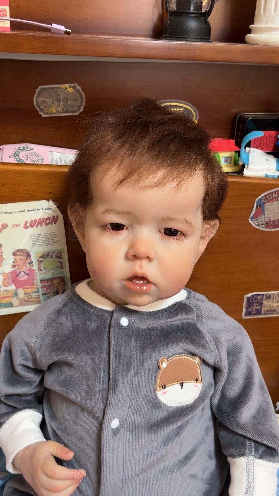 Custom Made Reborn Baby Lifelike 28In Reborn Baby Doll Toddler Boy Liam Hand-Rooted Mohair Kids Toy Gift-