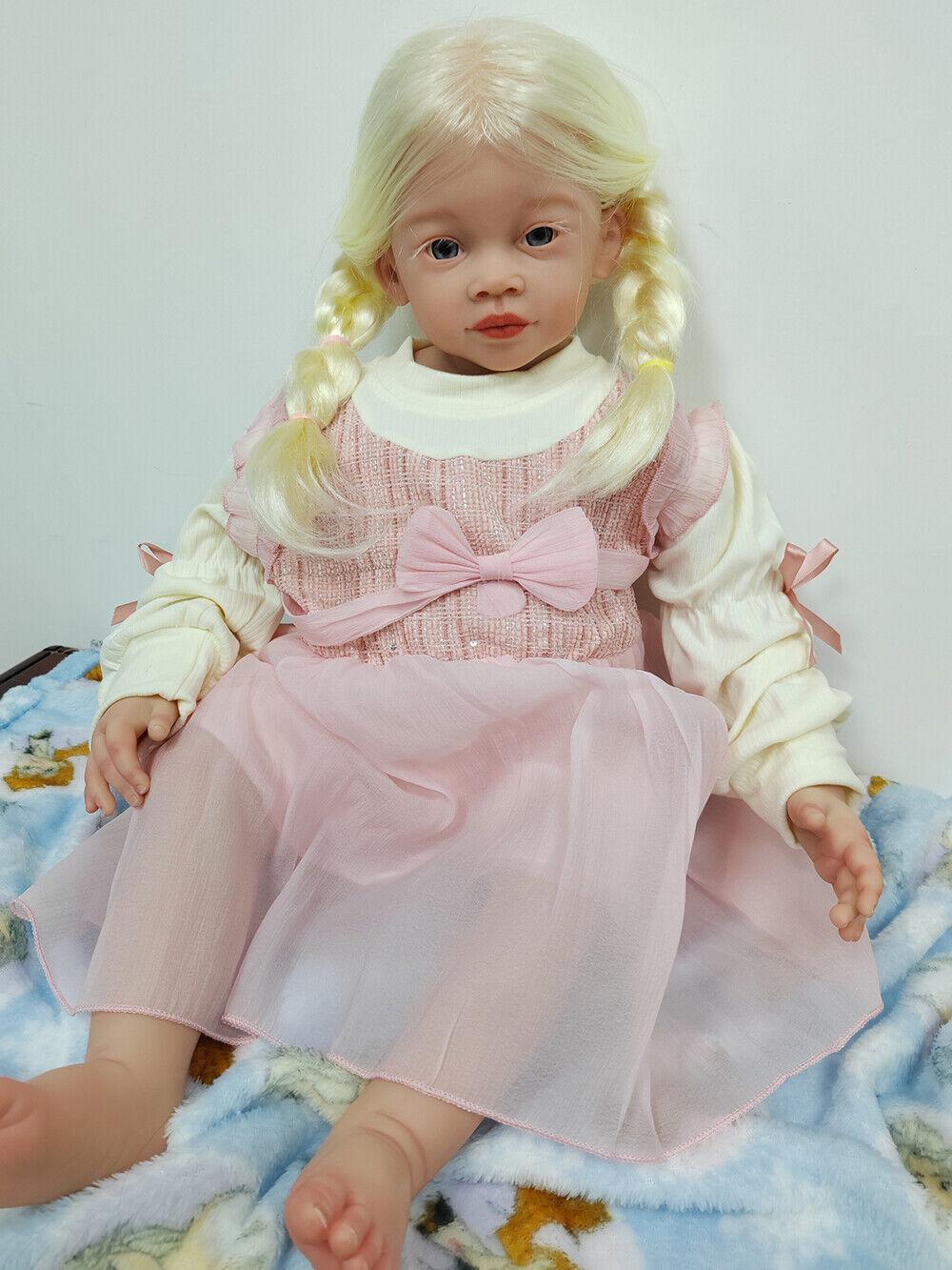 Custom Made 30" Finished Reborn Baby Doll Meili Rooted Hair Painted Toddler Girl Soft Vinyl Gifts