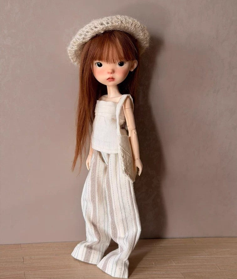 Full Set BJD Doll 1/6 Joint Faceup Eyes Wig Clothes Landoudou Girl Handmade Gift