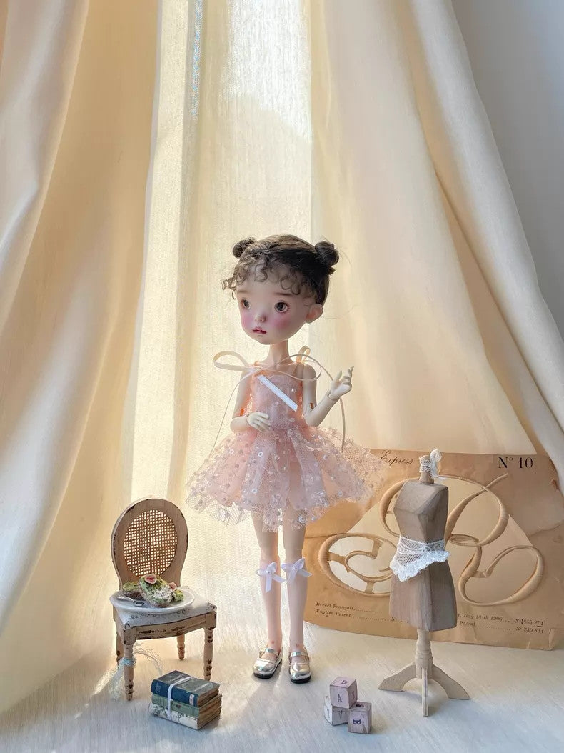 Full Set BJD Doll 1/6 Landoudou Face Make UP Wig Clothes Dress Shoes Girls Gift