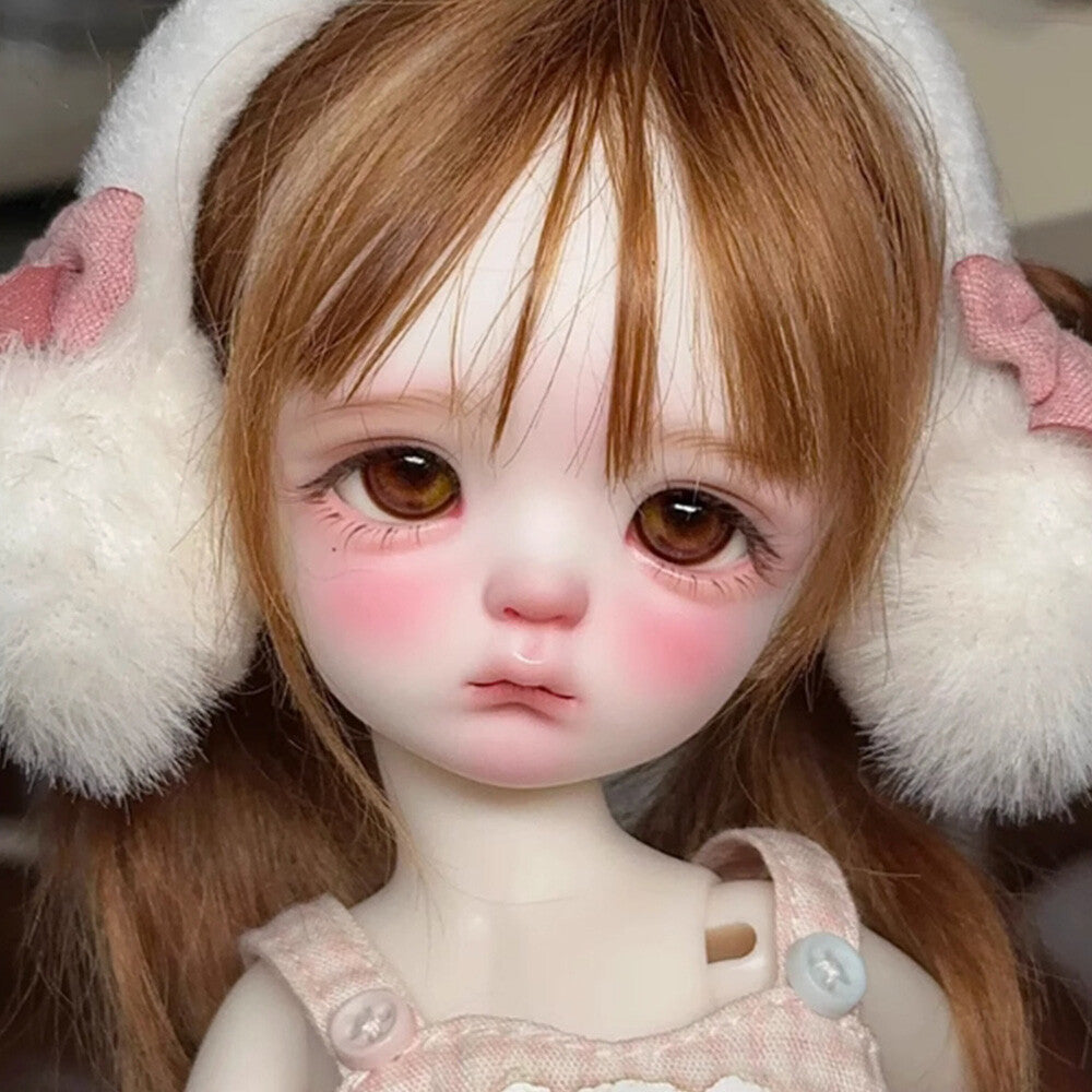 BJD Doll 1/6 Ball Jointed Resin Cute Pouting Girl Face Makeup Naked Doll Gifts