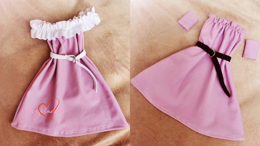 1/3SD SD16 BJD Outfit Doll Clothes Purple Dress + Belt #1 #2-