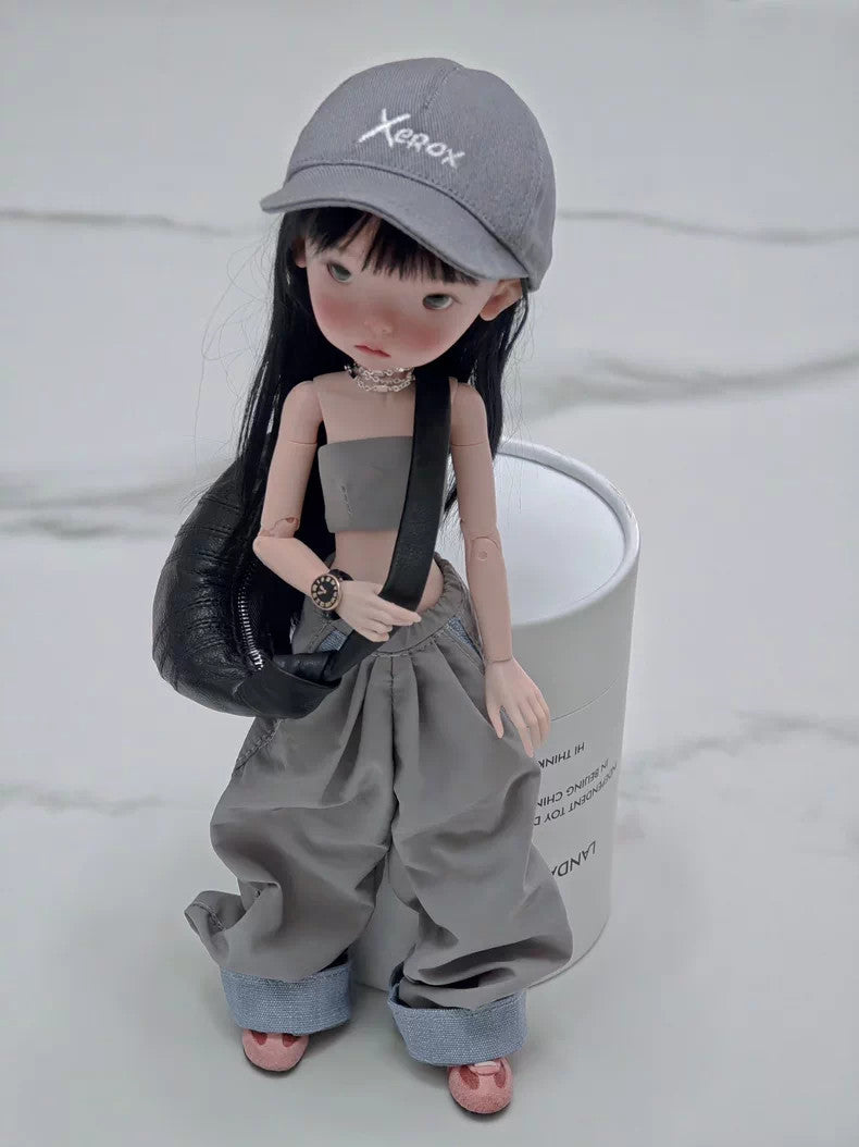 1/6 Full Set BJD Doll Jointed Face up Eyes Wig Clothes Landoudou Handmade Gift