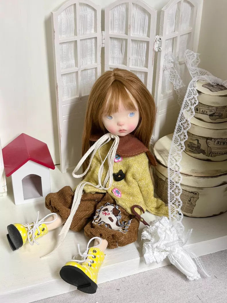 Full Set BJD Doll 1/6 Landoudou Face Make UP Wig Clothes Outfits Shoes Girl Gift