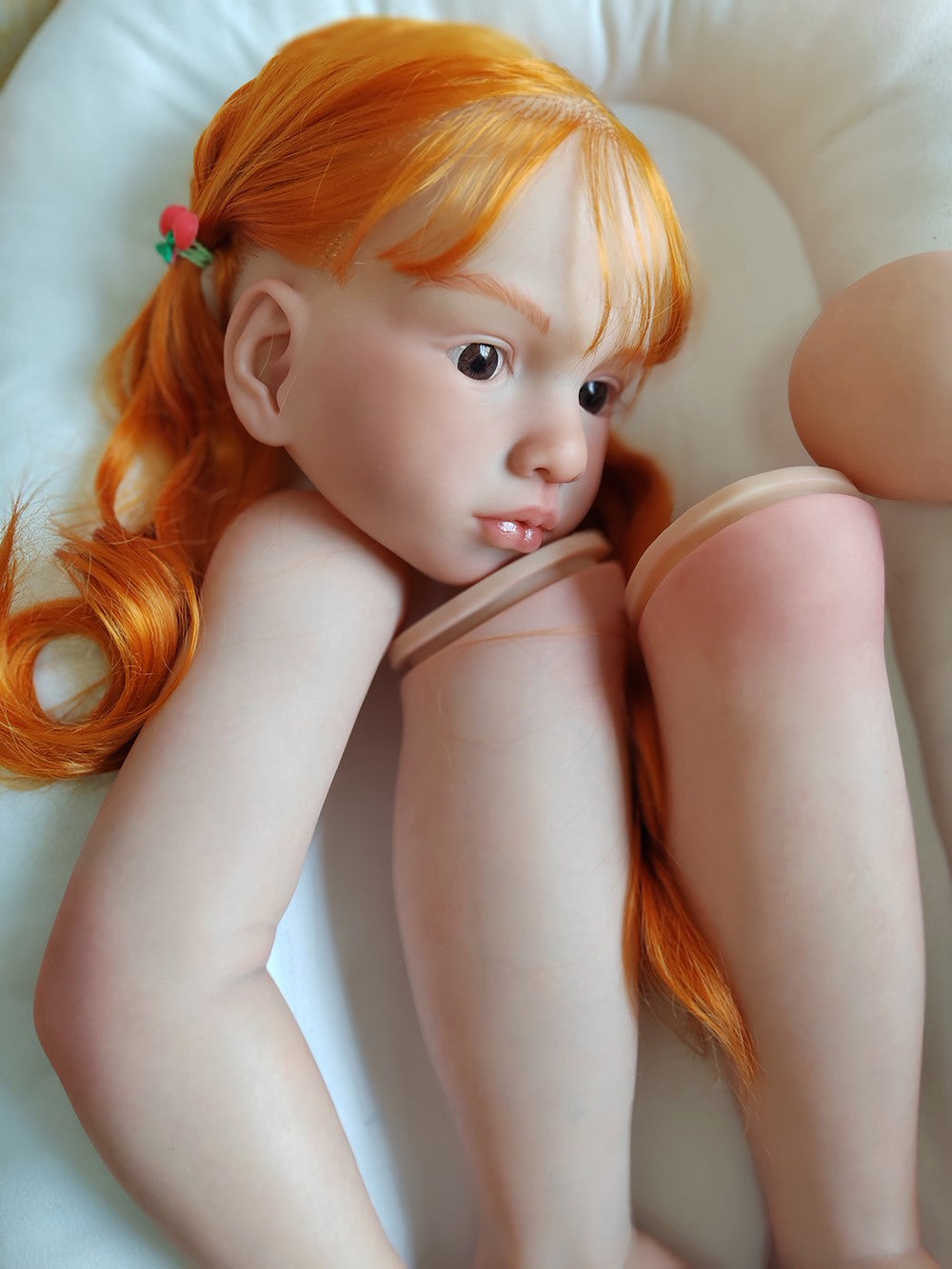 40inch Artist Painted Reborn Doll Kit Girl Toddler Hand-Rooted Orange Hair Toys