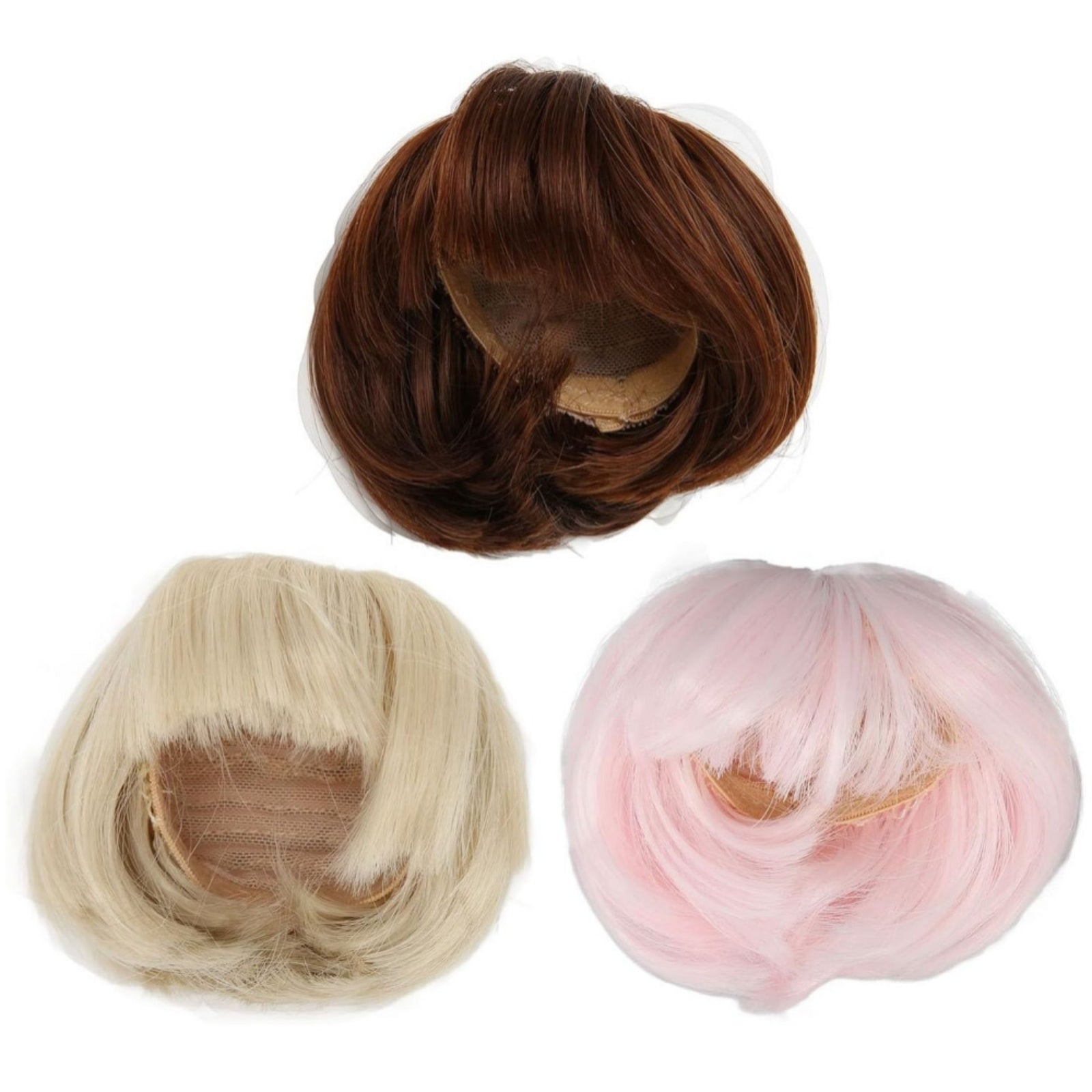New 1/6 1/4 1/3 BJD SD Doll Short Wig Soft with Neat Bang Ball Jointed Doll Hair