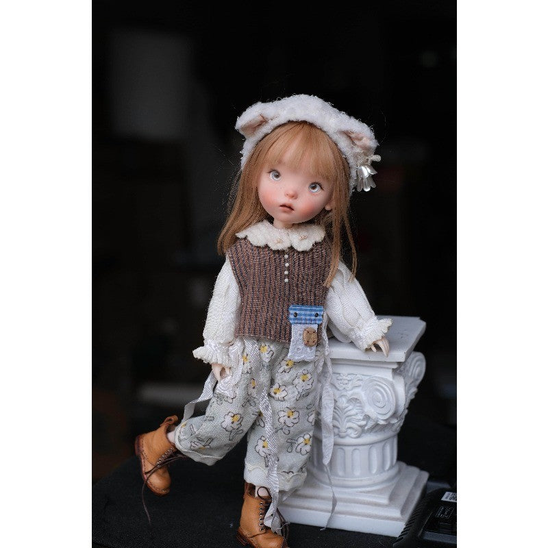 Landoudou 1/6 BJD Doll Girl Resin Jointed Body Head+ Eyes + Face Handpainted Toy