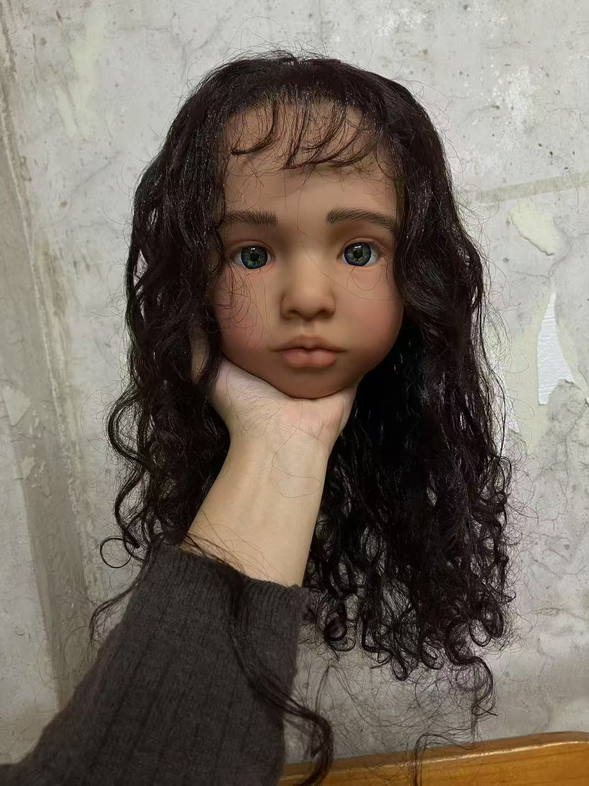 Custom Made Artist Genesis Painted Toddler 40in Reborn Doll Kit Aloenka with Cloth Body Dark Skin Girl Rooted Hair