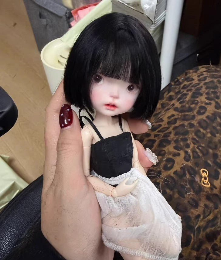 Landoudou Wigs BJD 1/6 Doll Soft Mohair Short Bobo Hair with Bangs Girl DIY Toys