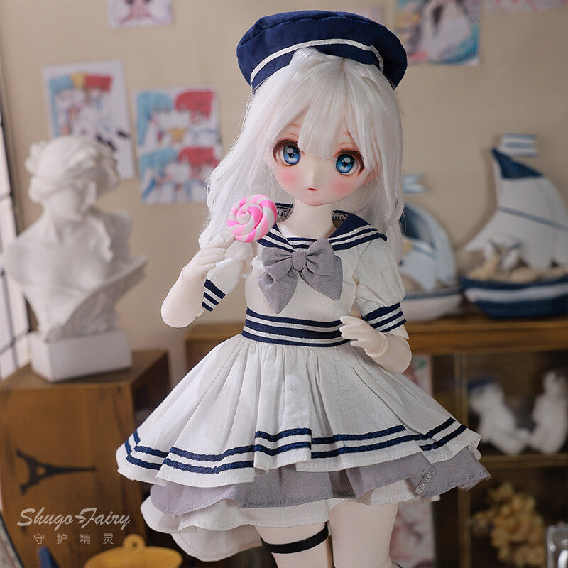 1/4 BJD Doll Resin Full Set/Bare Doll Cartoon Girl Eyes Face up Wig Handmade Toy