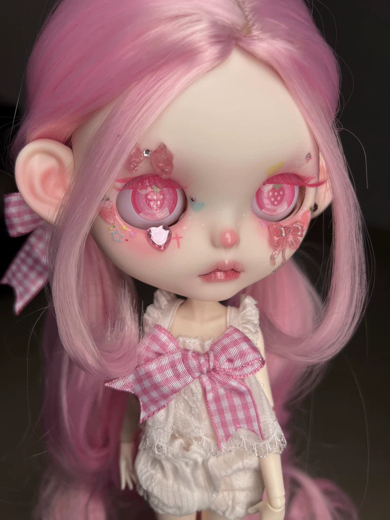 Handmade Blythe Doll Custom With Outfits Pink Wig 1/6 BJD Dolls Girls Kids Gifts