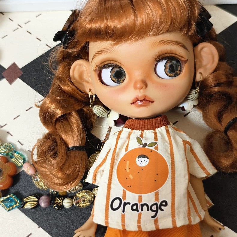 Handmade Custom Blythe Doll w/ Clothes Wig Eyes 1/6 BJD Dolls Tan Skin Girl Gift