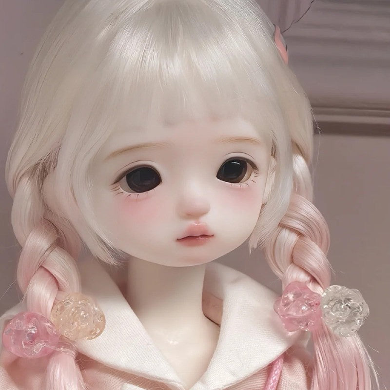 1/6 BJD Doll Jointed Face Makeup Eyes Resin Cute Girl Bare Doll Handmade DIY Toy