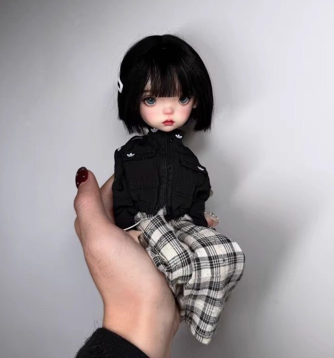 Landoudou Wigs BJD 1/6 Doll Soft Mohair Short Bobo Hair with Bangs Girl DIY Toys