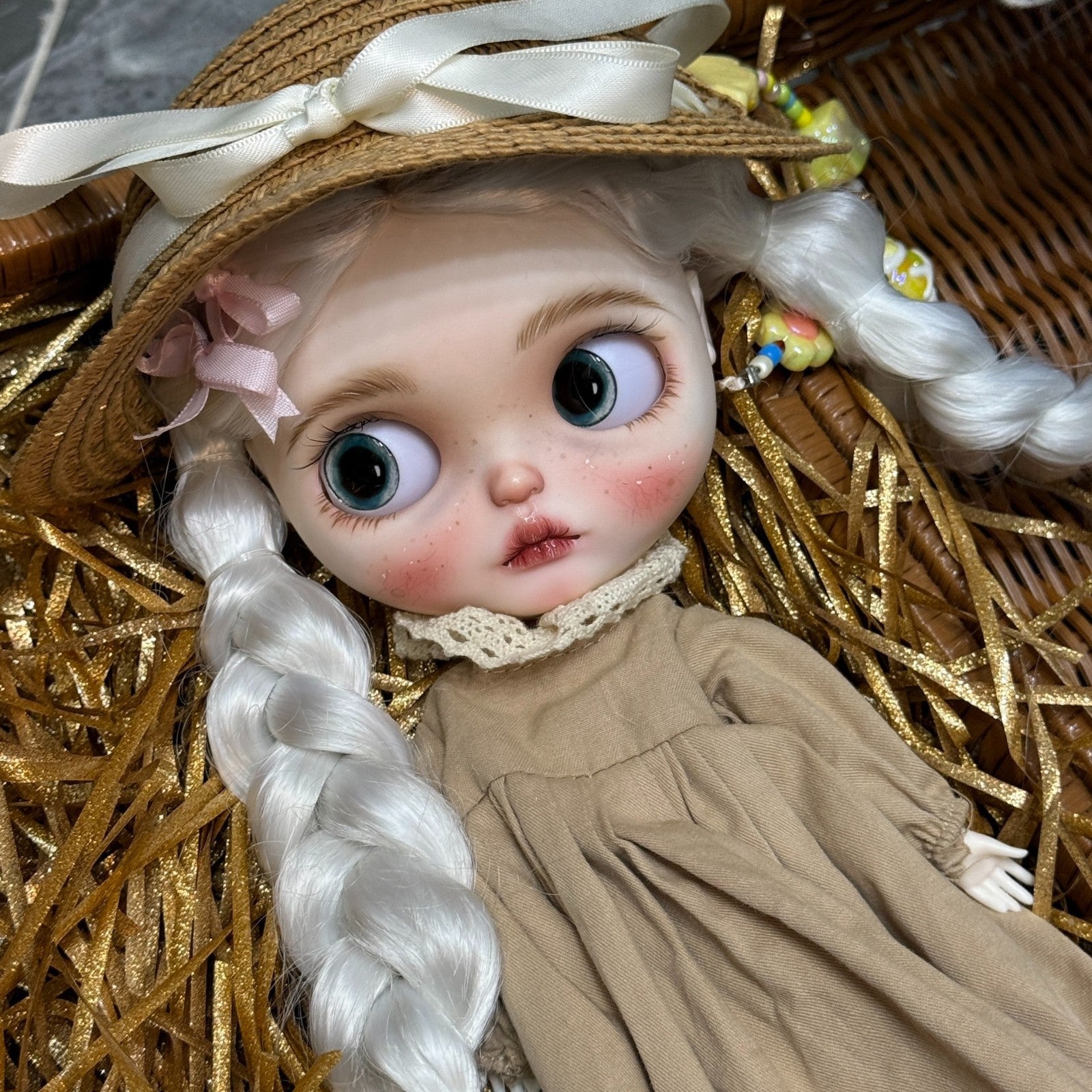 Full Set 1/6 Blythe Doll with Handmade Outfits + Wig OB24/OB22BJD Doll DIY Toys