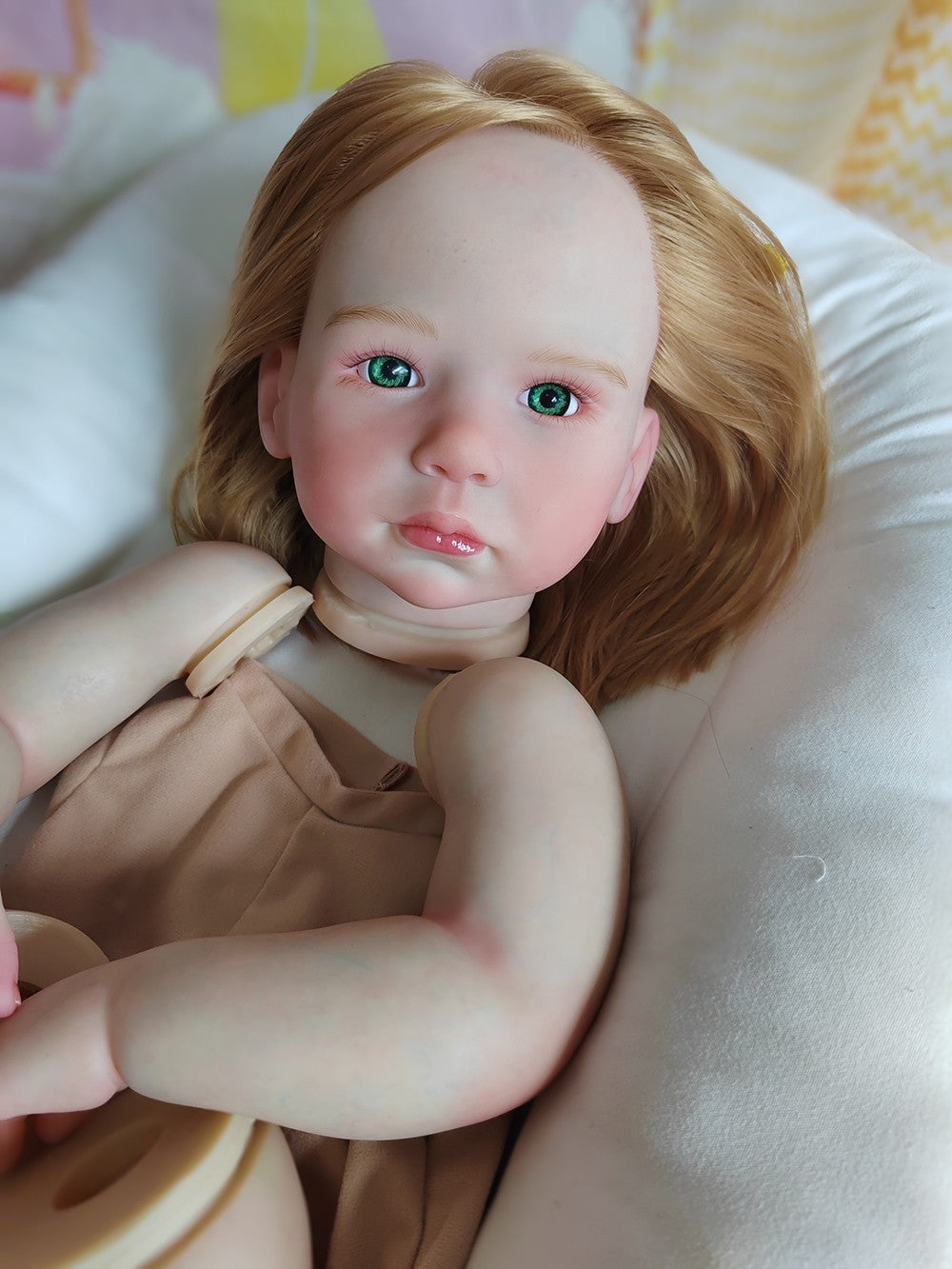 28in Painted Reborn Baby Doll Kit Girl Toddler Rooted Hair DIY Toy Handmade Gift