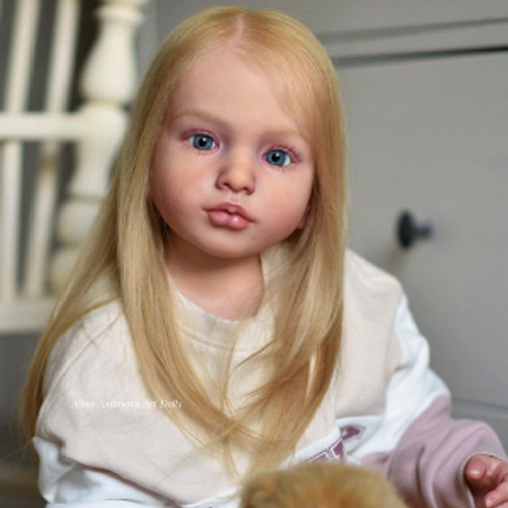 Custom Made 43inch Reborn Baby Doll  Aloenka Painted DIY Kit Toddler Girl Rooted Hair 7-10Days Ship Out