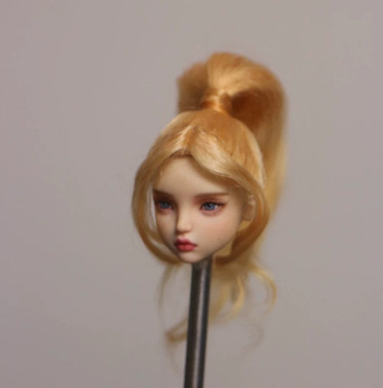 1/4 1/6 SD 10-12cm Head Circ BJD Doll Long Wig Curly Hair Ponytail Popovy Sister