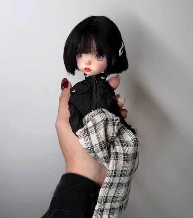 Landoudou Wigs BJD 1/6 Doll Soft Mohair Short Bobo Hair with Bangs Girl DIY Toys