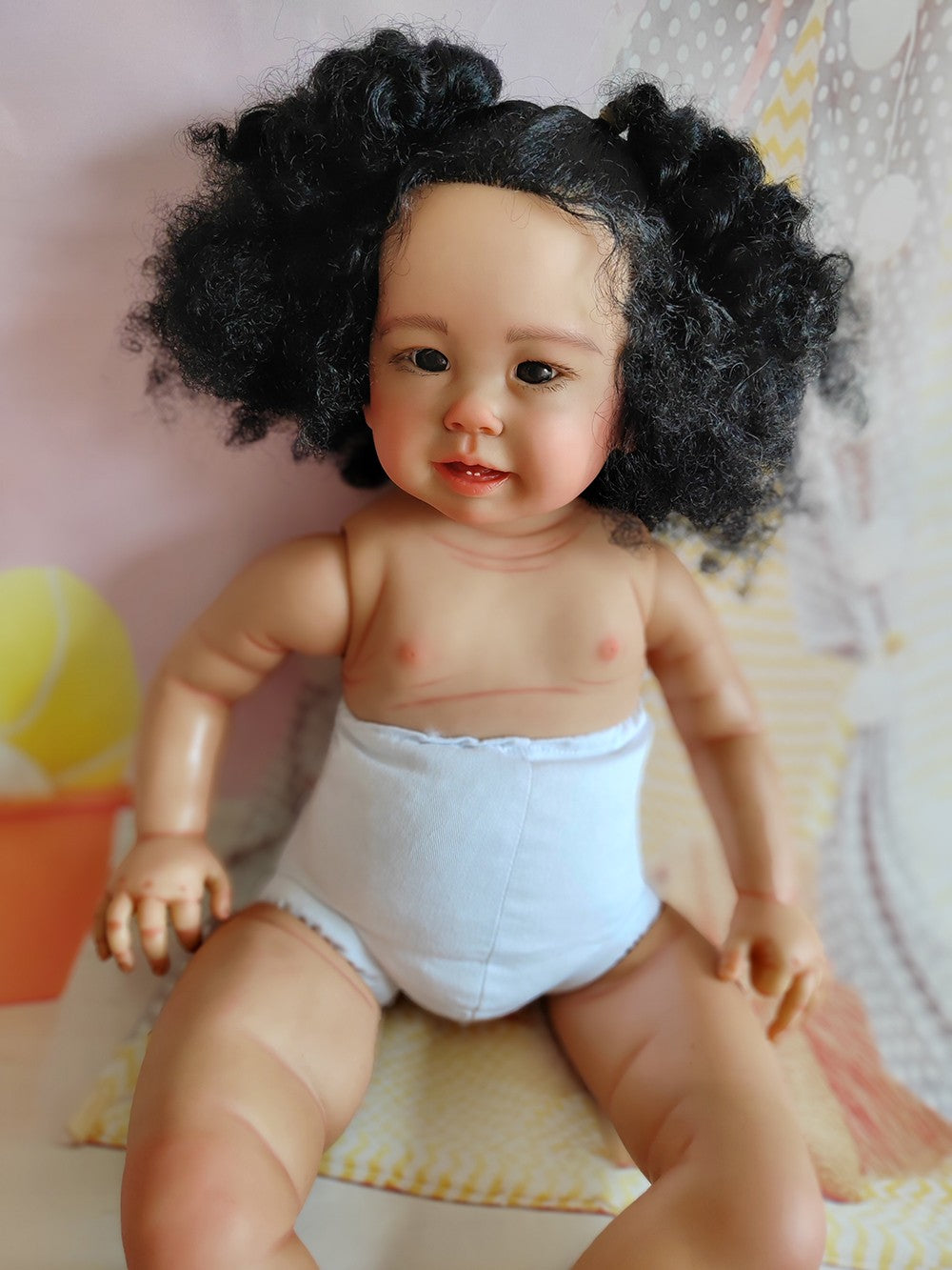 Custom Made 28" Dark Skin Girl Reborn Doll Kit  Artist Genesis Already Painted Unassembled Toddler Girl
