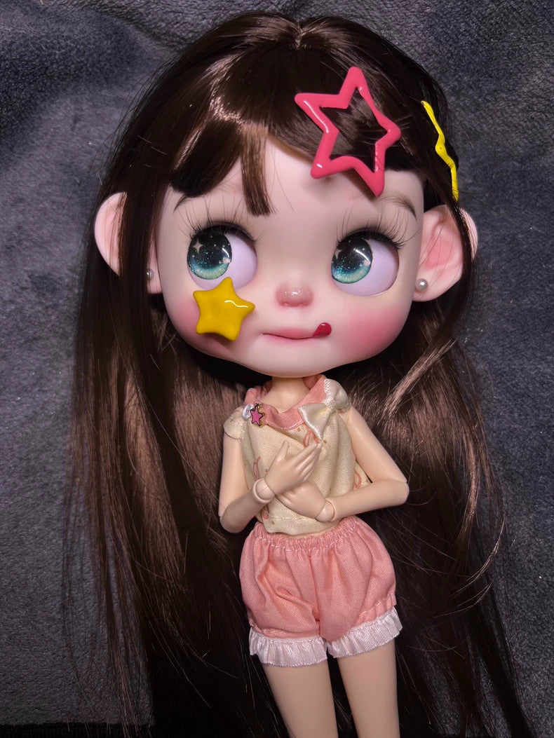 1/6 Doll BJD Blythe Doll Custom With Outfits + Hair Lovely Girl Handmade Gifts