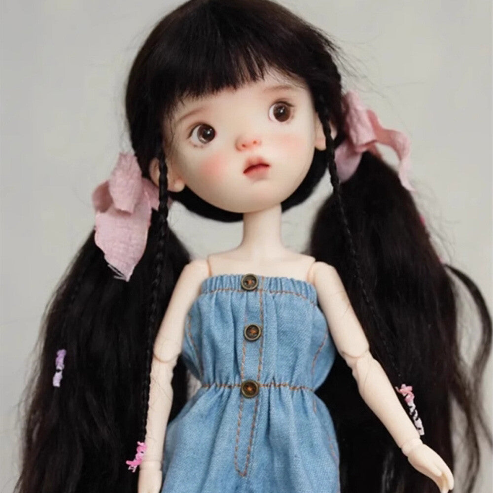 1/6 BJD Doll Special Blue Bean Cute Little Cloth Joint Resin Girl Handmade Gifts-