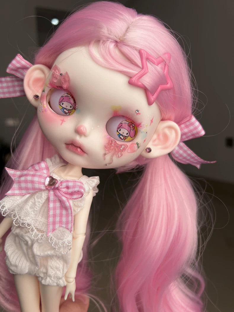 Handmade Blythe Doll Custom With Outfits Pink Wig 1/6 BJD Dolls Girls Kids Gifts