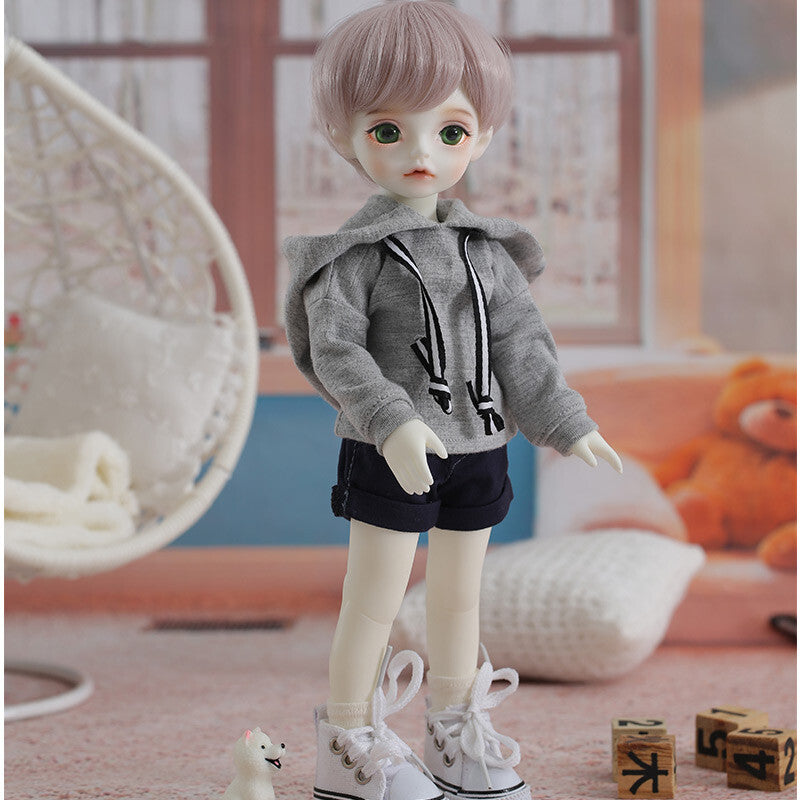 BJD 1/6 Mini SD Doll Resin Boy Free Face Make up + Eyes Wig Clothes TOY FULL SET-