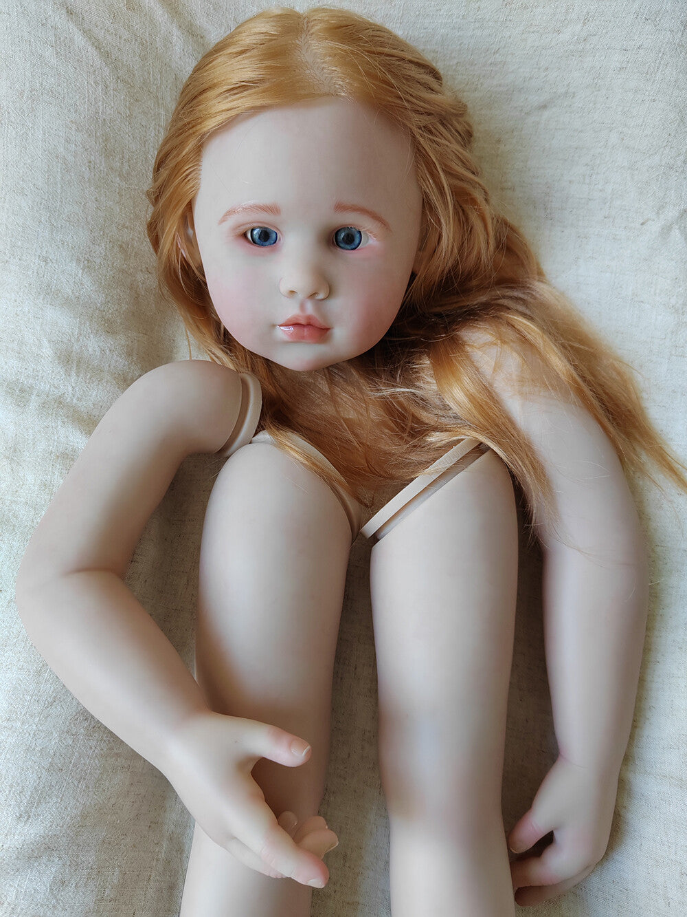 30Inch Painted Reborn Baby Doll Kit Rooted Hair Unassembled Toddler Girl Gifts-